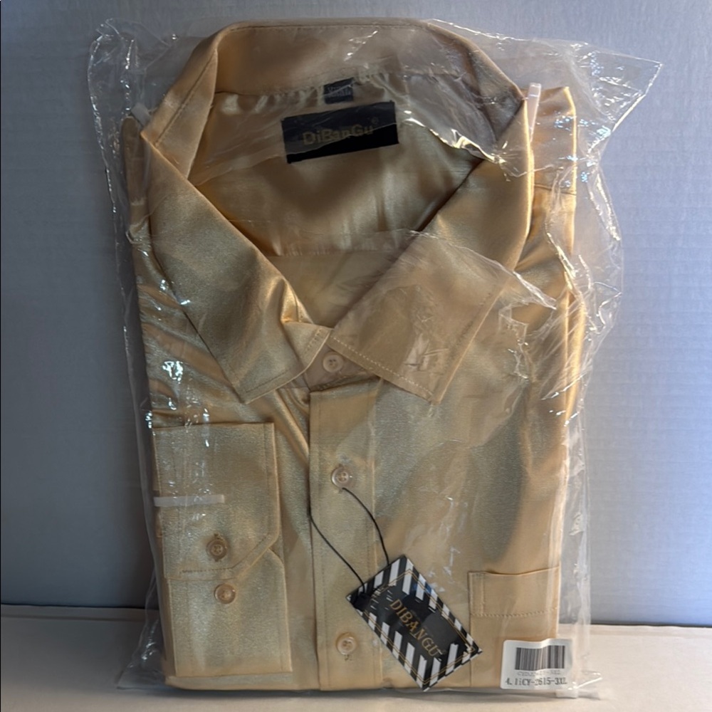DiBanGu Gold Dress Shirt Elegant Formal Wear